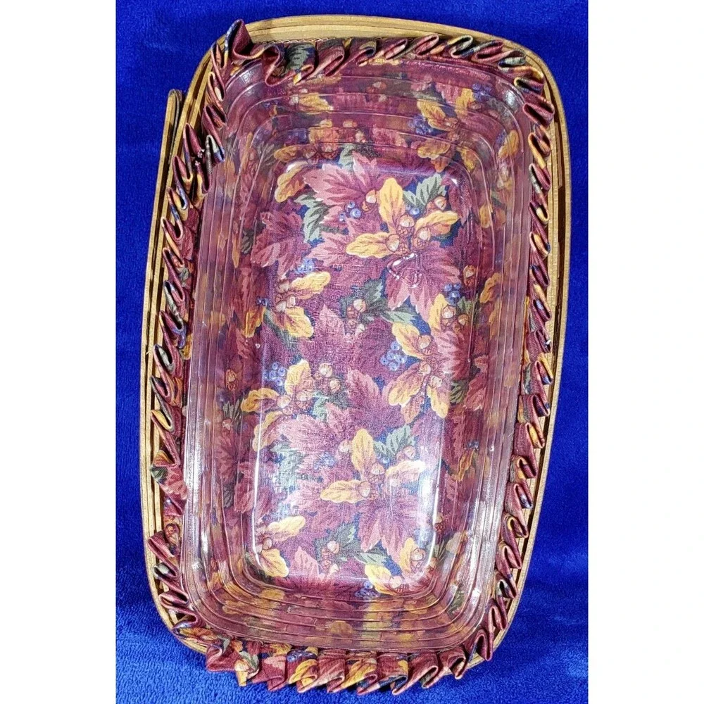 Longaberger 1998 SHADES OF AUTUMN BAKER'S BOUNTY Basket, Liner and Protector